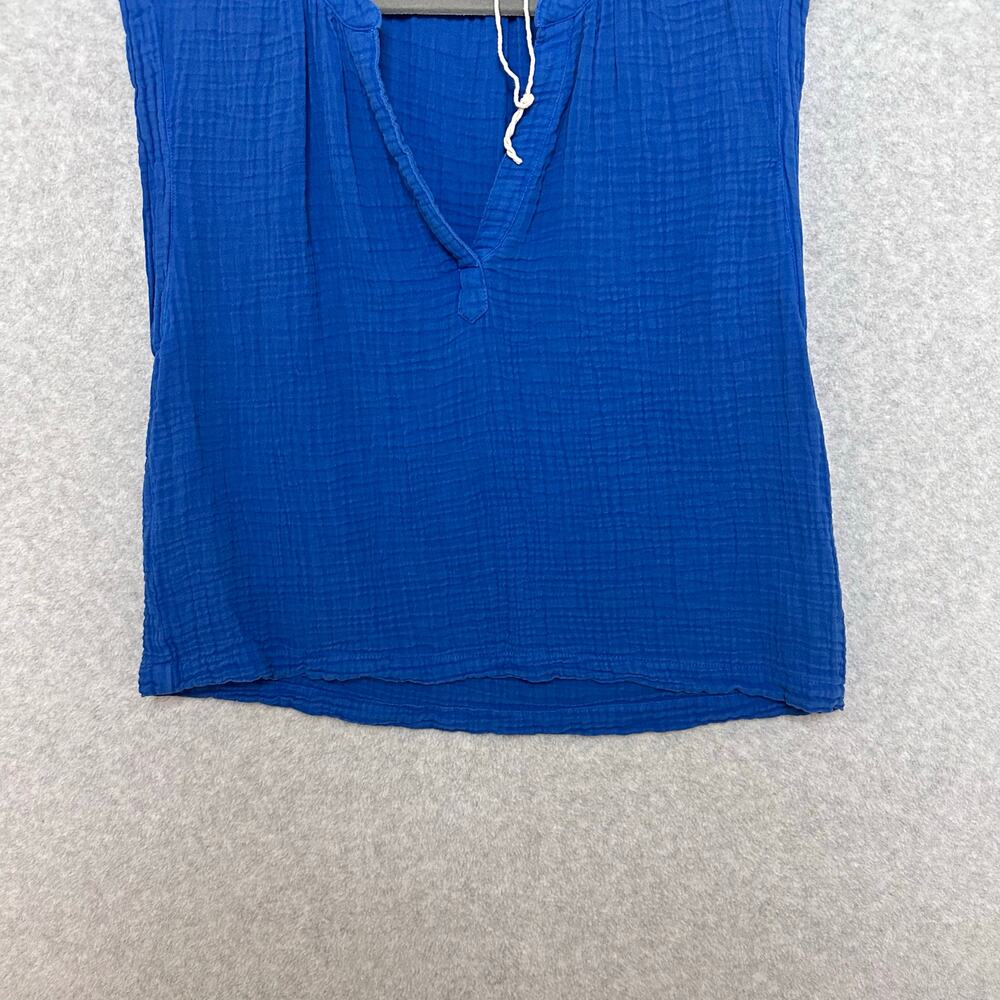 Faherty Dream Cotton Gauze Dylan Top Size S Royal Blue Organic Lightweight NWOT - Picture 5 of 10
